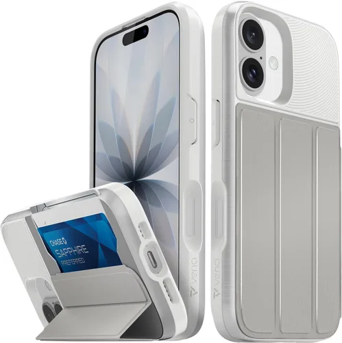 Miniatura 60 de VENA vCommute Funda tipo cartera compatible con Apple iPhone 14 (15.5 cm), funda de cuero con tapa plegable, tarjetero con función de soporte