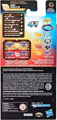 Miniatura 4 de Beyblade Burst Quadstrike Fierce Achilles A8 4 en 1 Battle Top