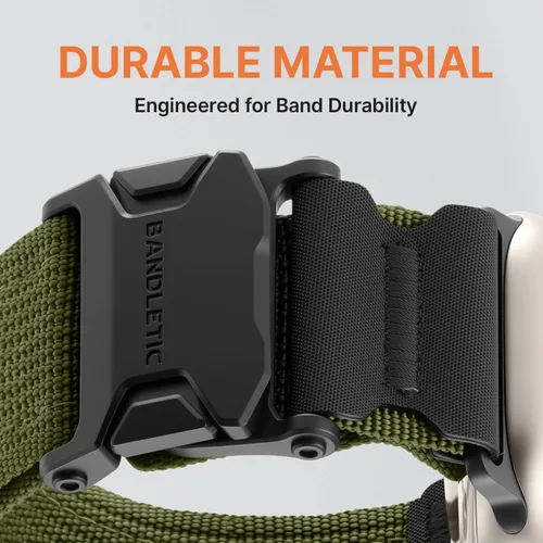 Miniatura 5 de Bandletic Correas delgadas compatibles con Apple Watch Series 11 10 de 1.812 pulgadas para hombre, correa táctica resistente con hebilla magnética