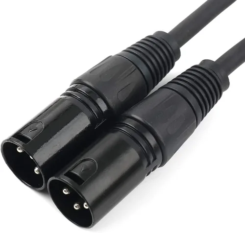Miniatura 7 de Cable divisor XLR hembra a 2 macho cable de micrófono XLR Y cable divisor equilibrado (3 pines macho a 1 hembra) - 1.5 pies