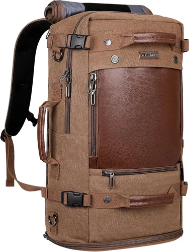 Miniatura 9 de Witzman - Mochila de viaje para hombre estilo vintage de lona, 21 pulgadas azul), A2021 big size Blue 22.5 pulgadas azul
