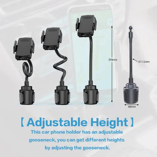 Miniatura 5 de Soporte para teléfono 2 en 1, soporte universal de cuello de cisne ajustable, rotación 360, liberación de un botón, se adapta a teléfonos de 4 a 7