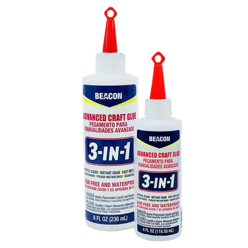Miniatura 2 de BEACON Pegamento avanzado 3 en 1 para manualidades, secado rápido, adhesivo transparente para madera, cerámica, telas y más, 8 onzas