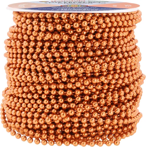 Miniatura 8 de Mandala Crafts Rollo de cadena de perlas negras de 0.157 pulgadas (0.157 in), guirnalda de perlas de 44 yardas para decoración de bodas, arreglos