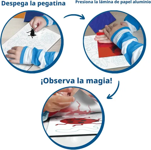 Miniatura 5 de Skillmatics Foil Fun - insectos y mariposas, arte sin desorden para niños, kits y suministros de manualidades, actividad creativa de bricolaje