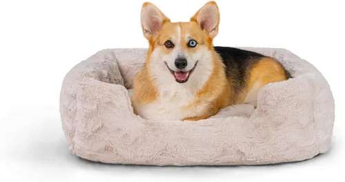 Miniatura 10 de Best Friends by Sheri Lux Lounge Bed - Cama calmante de piel sintética para perro, gris, mediano, 30 x 20 pulgadas