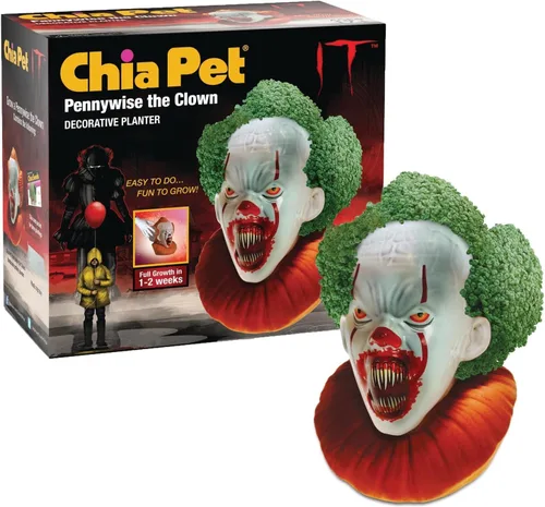 Miniatura 6 de Chia Pet Elvira con paquete de semillas, maceta decorativa de cerámica, fácil de hacer y divertida de cultivar, regalo novedoso, perfecto