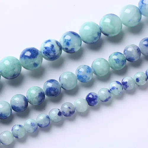 Miniatura 5 de 60 cuentas de piedra de jade persa verde natural de 0.236 pulgadas para hacer joyas, cuentas espaciadoras sueltas redondas y sueltas, pulseras
