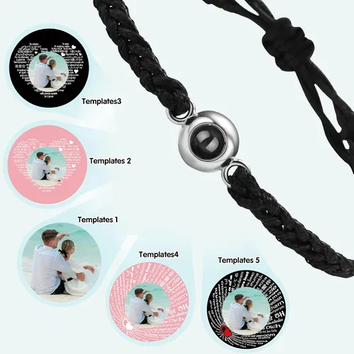 Miniatura 4 de SUPHELPU Pulseras personalizadas con imagen en el interior, pulseras personalizadas para parejas con fotos, foto circular, hecha a mano, cuerda