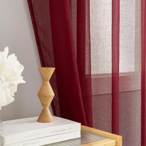 Miniatura 92 de Cortinas para ventana cortinas blancas traslúcidas de 90 pulgadas de largo, 2 paneles de cortinas de tul, paneles de ventana para cortinas de Blanco