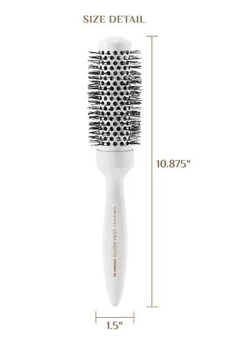 Miniatura 3 de Cricket Cepillo térmico de coco ultra suave, barril de cerámica de 1.5 pulgadas, aceite de coco y queratina, cerdas antiestáticas resistentes al