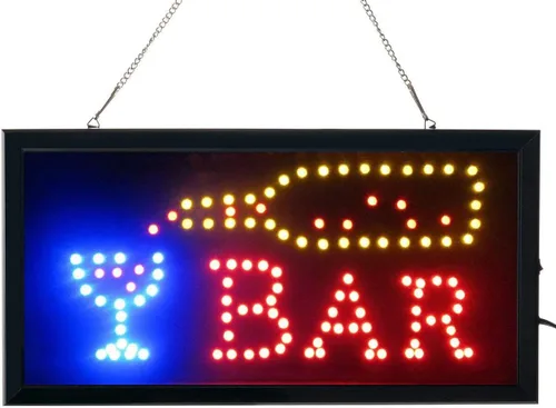 Miniatura 2 de Letrero de luz de neón LED con animación de encendido/apagado y encendido/apagado, dos interruptores para negocios (letrero de barra L02)