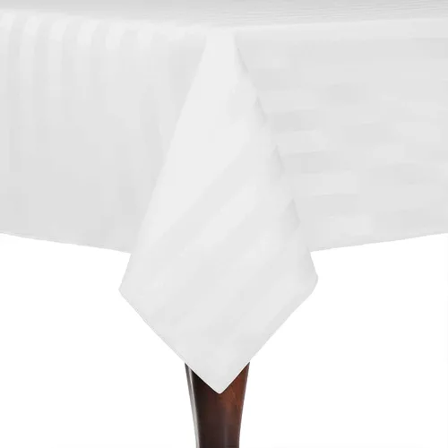 Miniatura 50 de Ultimate Textile Mantel rectangular de rayas satinadas, 59.8 x 90.2 in, color marrón oscuro