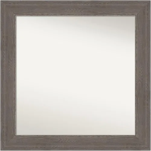 Amanti Art Espejo de pared personalizado no biselado (24.5 x 24.5 pulgadas), marco gris marrón alta, varios tamaños personalizados, espejo de baño