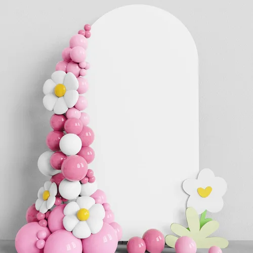 Miniatura 28 de Asee'm Cubierta de arco de boda de 6 pies, color beige, ajustada, cubierta de elastano ajustable de 2 caras, cubierta de fondo para decoración