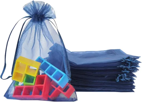 Miniatura 44 de Paquetes de 50 bolsas de organza de regalo de 4 x 6 pulgadas, cordón negro a granel para baby shower, Navidad, cumpleaños de profesores, recuerdos