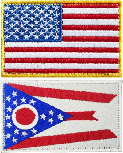 Miniatura 42 de stidsds Paquete de 2 parches de bandera estadounidense de Chicago de Estados Unidos, parches bordados, banderas de Estados Unidos, parche táctico