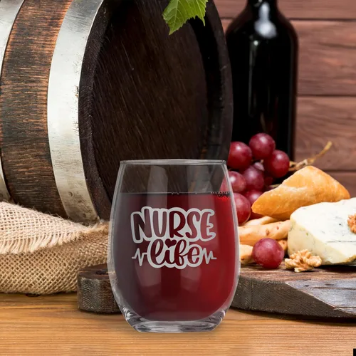 Miniatura 5 de Bad Bananas Regalos para enfermeras para mujeres, copa de vino sin tallo de 21 onzas, tinta plateada metálica, regalos certificados para el día