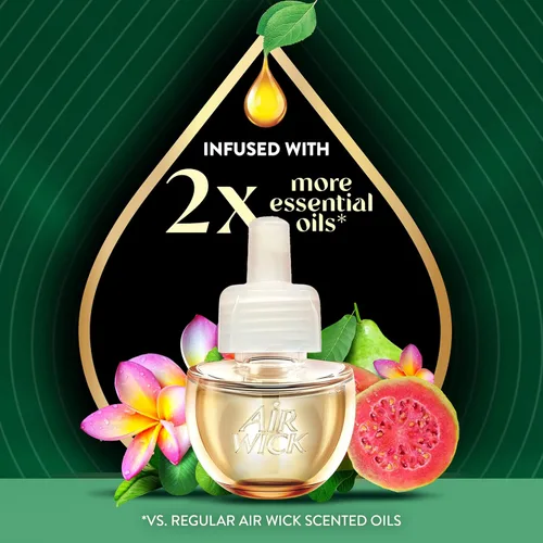 Miniatura 3 de Air Wick Vibrante repuesto de aceite perfumado enchufable, 5 unidades, nectarina y flor del paraíso, ambientador, aceites esenciales