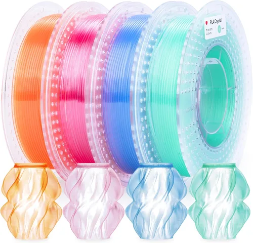 Miniatura 29 de AMOLEN - Filamento de impresora 3D de seda PLA, PLA tricolor púrpura/verde azul/naranja quemado de 0.069 pulgadas, filamento brillante de cambio