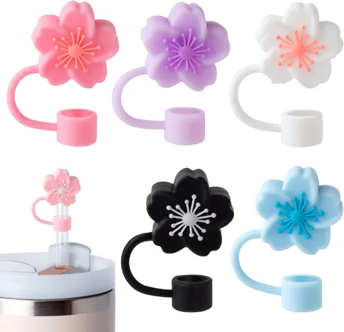 Miniatura 11 de 6 piezas de tapas de popote mágicas de silicona para taza Stanley de 30 y 40 oz, tapas reutilizables para popotes para accesorios de taza Stanley