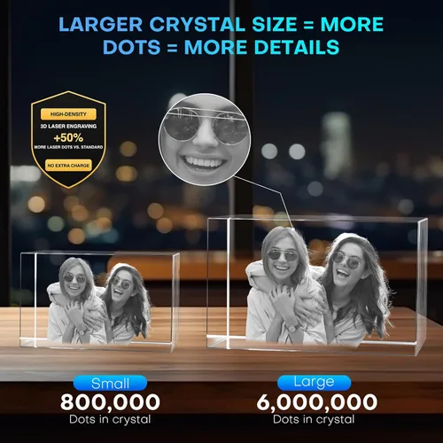 Miniatura 3 de Regalo personalizado de fotos de cristal 3D, recuerdo personalizado con grabado láser para aniversario, boda, cumpleaños, regalos únicos