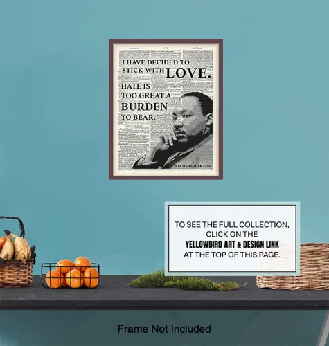 Miniatura 8 de Arte inspirador de pared de diccionario de Martin Luther King, MLK, decoración del hogar, póster reciclado para decoración de oficina o habitación