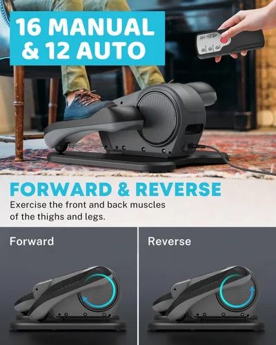 Miniatura 3 de Gonex Máquina de Ejercicio Elíptica Bajo el Escritorio para Personas Mayores, Ejercitador Eléctrico de Piernas Elípticas con Control Remoto, 16