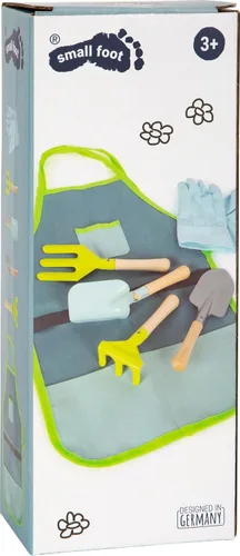 Miniatura 14 de Small Foot - Juego de herramientas de jardinería – Juego de 7 piezas para niños incluye delantal, guantes, pala, rastrillo, paleta y pala – Cabezas