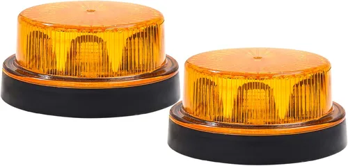 Miniatura 7 de Luz estroboscópica LED de advertencia, luz estroboscópica intermitente, 12 V 24 V, mini faro estroboscópico redondo en la azotea, amarillo claro
