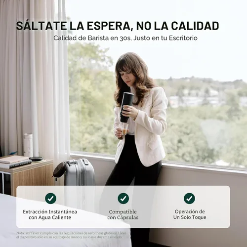 Miniatura 4 de OutIn Máquina de café espresso eléctrica portátil nano, cafetera de viaje para camping, cafetera de auto con calentamiento automático con USB-C