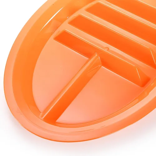 Miniatura 4 de Bekith Paquete de 10 platos de plástico para tacos para fiestas, soporte grande para tacos con 2 áreas de inmersión, divisor de pie para 3 tacos