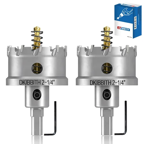 Miniatura 13 de TCT Juego de sierra perforadora, 2 paquetes de cortadores de agujeros con punta de carburo de tungsteno de 1-3/4" (45mm) resistentes para acero