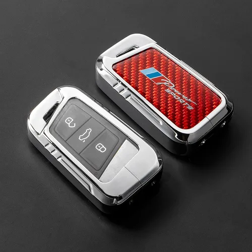 Miniatura 75 de Funda para llavero BMW con llavero, fibra de carbono real, protección de aleación de zinc, compatible con BMW 1 3 4 5 6 7 Series X1 X3 X4 M5 M6 GT3