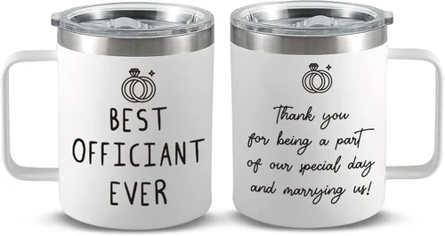 Miniatura 8 de Taza de café de regalo oficial de boda, regalo de novia y novio, regalo de agradecimiento para oficiante de boda, taza oficial de 20 onzas, taza