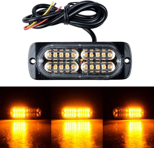 Miniatura 9 de CORP Combo ámbar de advertencia de emergencia de 51 pulgadas 96 LED barra de luz estroboscópica en la azotea con 8 piezas ultra fina de 20 LED flash