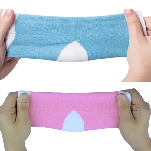 Miniatura 3 de Makhry 2 pares de calcetines de talón de gel de silicona hidratante para piel seca y dura agrietada, punta abierta, cómodos calcetines de Azul y rosa