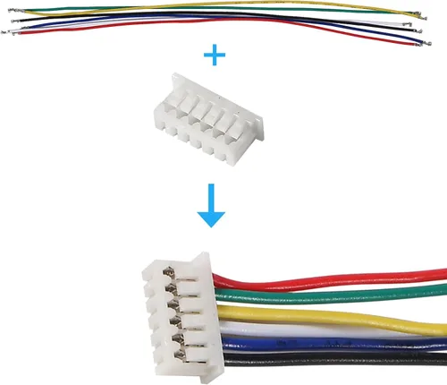 Miniatura 5 de Kit de conectores de 0.049 in con cable preprensado de 5.9 in 2/3/4/5/6/7/8/9/10/12 PIN compatible con conector JST GH Molex PicoBlade de 0.049 in