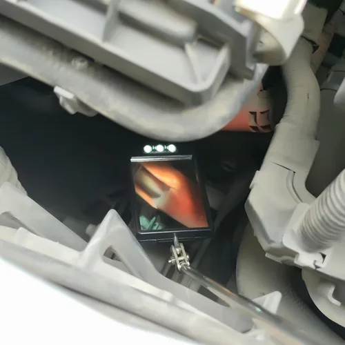 Miniatura 6 de Espejo de inspección telescópico con luz LED grande, telescópico, 360°, lámpara giratoria para mecánica automotriz, reparación, marcha atrás