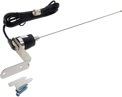 Miniatura 7 de Antenas HYS para aficionados Antena de doble banda NMO de 20 pulgadas VHF 144/UHF 430MHz Montaje en forma de L NMO Antena de radio móvil con soporte