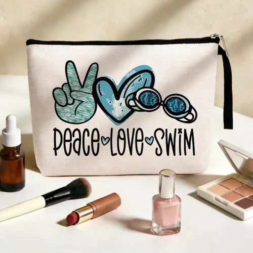 Miniatura 3 de Jztco Bolsa de natación divertida, regalos de natación para equipo, regalo de profesor de natación, bolsa de maquillaje para nadador, regalo