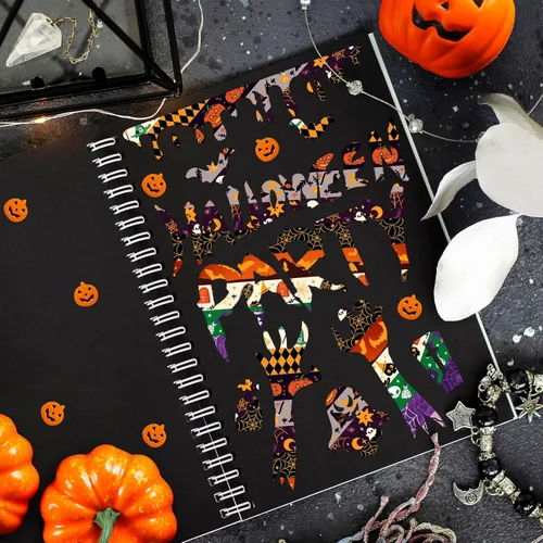 Miniatura 7 de 16 rollos de cinta adhesiva Washi de Halloween, cinta adhesiva de papel de aluminio, cinta decorativa para álbumes de recortes, diario