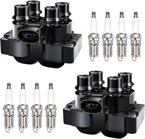MAS Juego de 2 bobinas de encendido y 8 bujías de iridio SP432 compatibles con Ford 1997 1998 1999 F-150 Expedition 1996 1997 Crown Victoria Grand