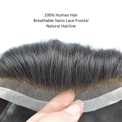 Miniatura 2 de Toupee - Pelucas de cabello humano para hombre, tupé europeo virgen, unidades de cabello humano ondulado, peluca para hombre, sistema de reemplazo