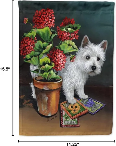 Miniatura 612 de Caroline's Treasures PPP3090GF - Bandera decorativa para jardín de bulldog inglés y otoño, para exteriores, patio, flores, tamaño de jardín