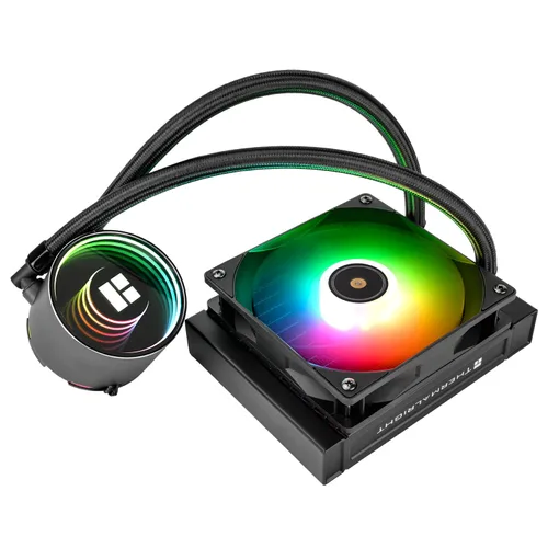 Miniatura 8 de Thermalright Frozen Notte 120 ARGB Enfriador de agua negro para CPU, enfriador Aio de 4.724 in, bomba de agua ARGB de espejo infinito, 2000 RPM