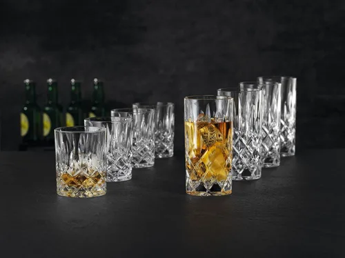 Miniatura 3 de Nachtmann Noblesse - Vasos largos de cristal de 13 onzas, juego de 4 – Vasos highball de cristal tallado sin plomo de 6 pulgadas para cócteles