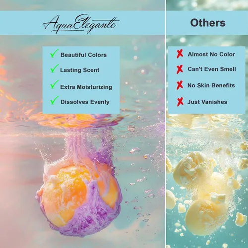 Miniatura 5 de Aqua Elegante Bombas de baño de lujo para hombres, juego de 24 bombas de baño gaseosas con aceites esenciales, manteca de karité, aceite de coco