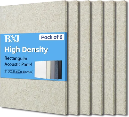 Miniatura 9 de BXI Absorbedor de sonido, 16 x 12 x 3/8 pulgadas, paquete de 6 paneles de absorción acústica de alta densidad, paneles de absorción de sonido que
