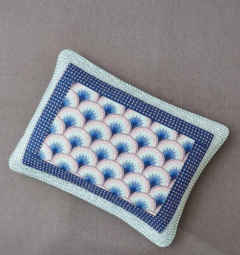 Miniatura 7 de DaDa Bedding - Juego de colcha de retazos de algodón mediterráneo, diseño náutico de mediados de siglo, conchas marinas con olas marinas, color azul